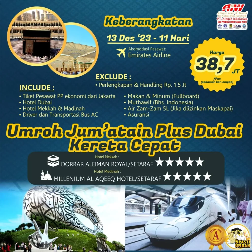 umroh jumatain plus dubai bintang 5