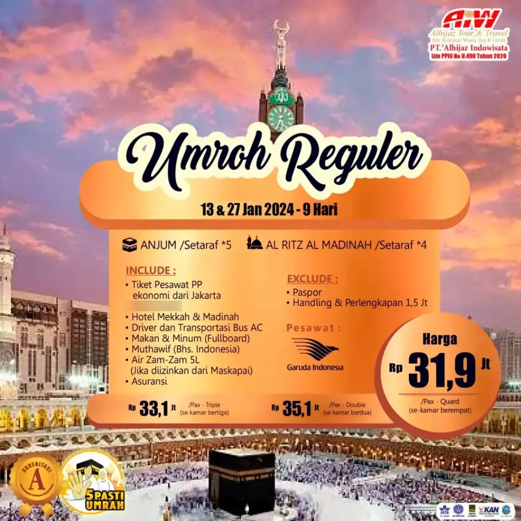 umroh reguler 9 hari